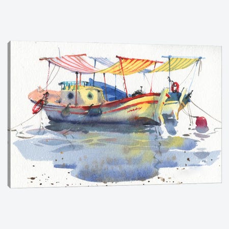 Pleasure Boats Paintings Canvas Print #SYH395} by Samira Yanushkova Canvas Print