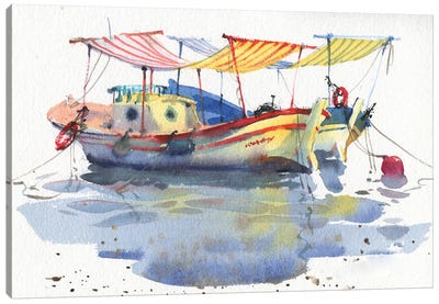 Pleasure Boats Paintings Canvas Art Print - Samira Yanushkova