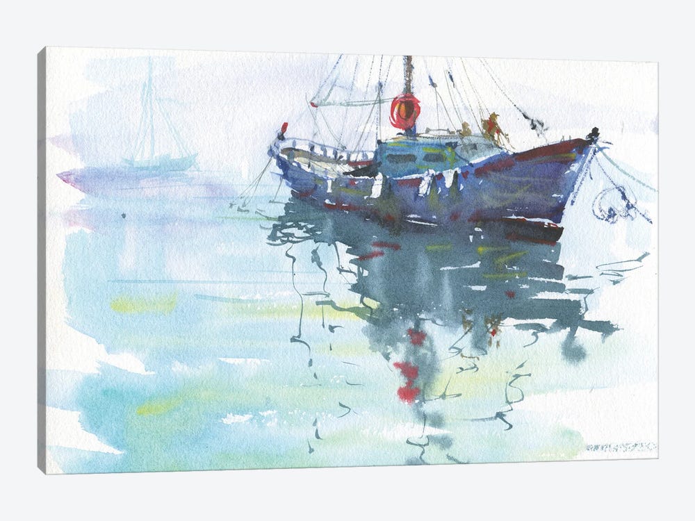 Yacht Painting by Samira Yanushkova 1-piece Canvas Print