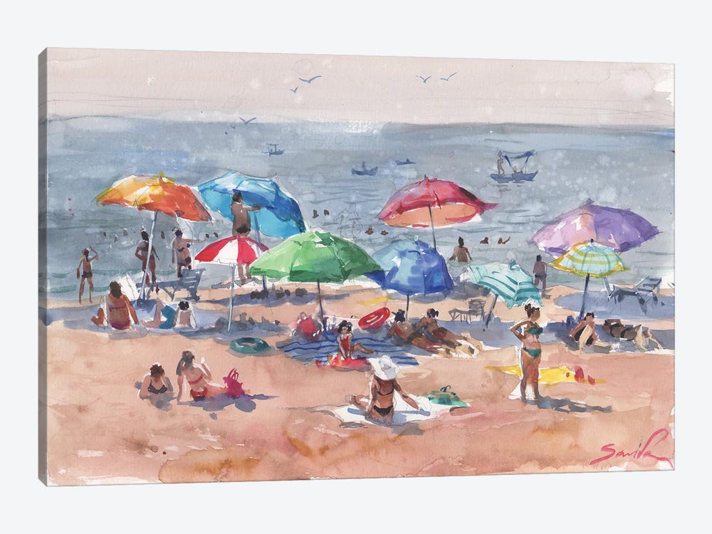 Sunny Day At The Beach by Samira Yanushkova 1-piece Canvas Art Print