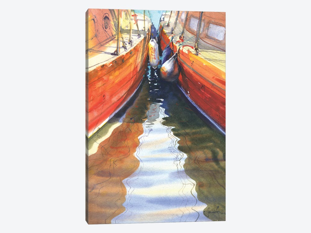 Yachts In The Port by Samira Yanushkova 1-piece Canvas Print