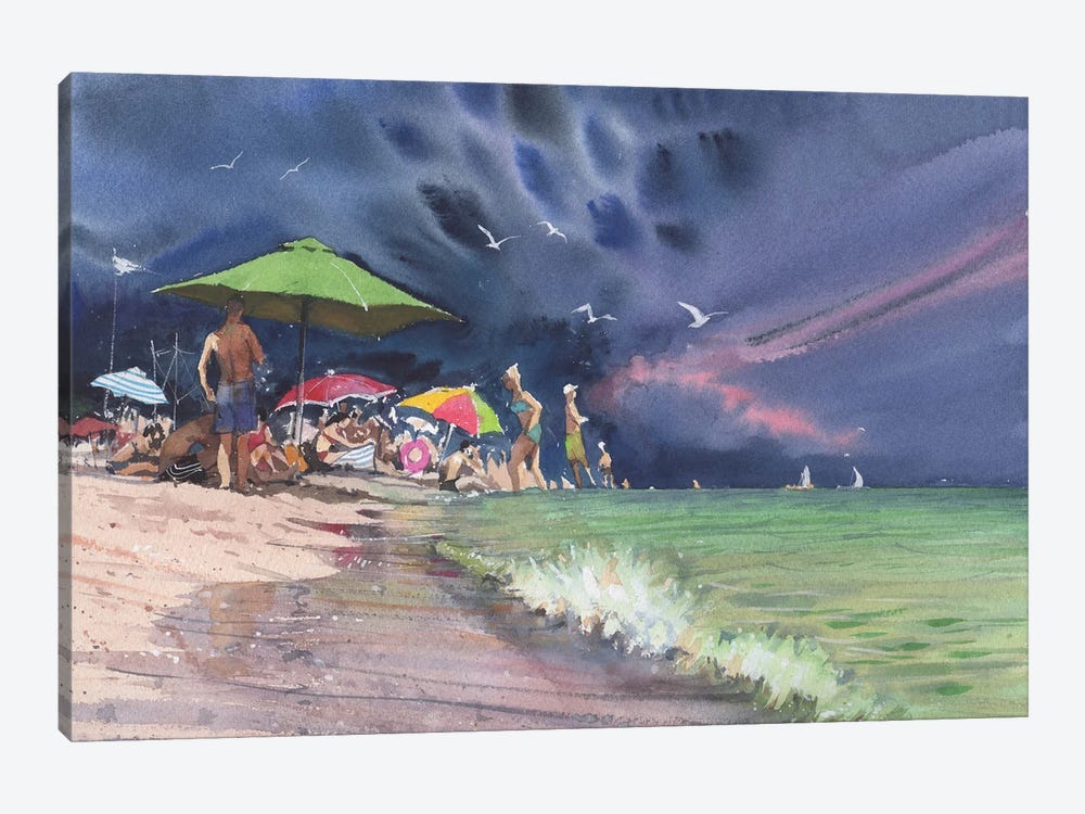 Before The Storm. Watercolor Painting by Samira Yanushkova 1-piece Canvas Print