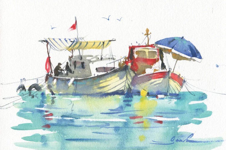 Fishing Boats by Samira Yanushkova wall art