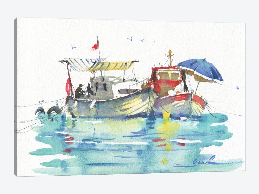 Fishing Boats by Samira Yanushkova 1-piece Canvas Print