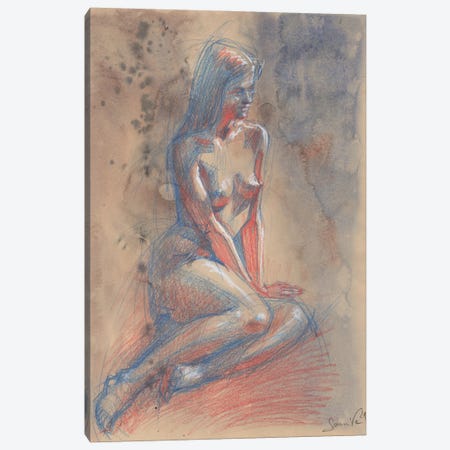 Nude Beautiful Model Fantasy Canvas Print #SYH43} by Samira Yanushkova Canvas Artwork