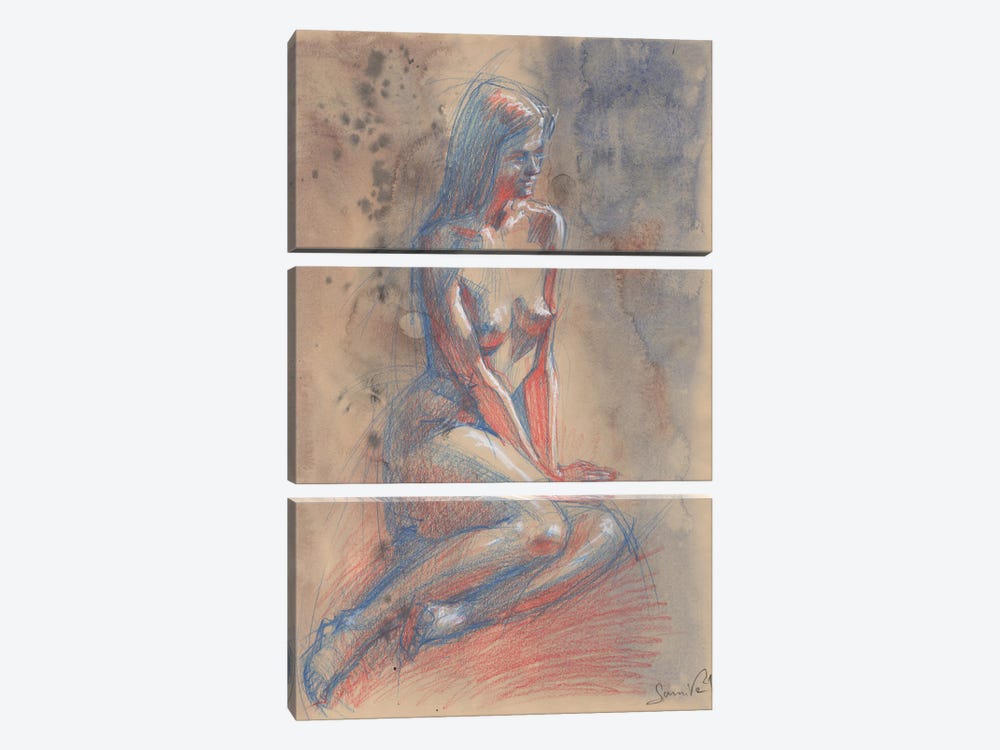 Nude Beautiful Model Fantasy by Samira Yanushkova 3-piece Canvas Art Print