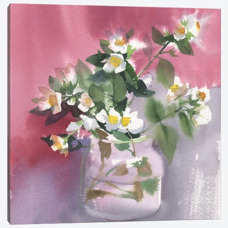 Flowers Watercolor Painting Canvas Print #SYH440} by Samira Yanushkova Canvas Wall Art