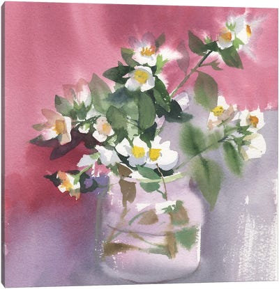 Flowers Watercolor Painting Canvas Art Print - Samira Yanushkova