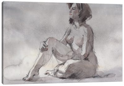 Erotic Sketch Art Canvas Art Print - Samira Yanushkova