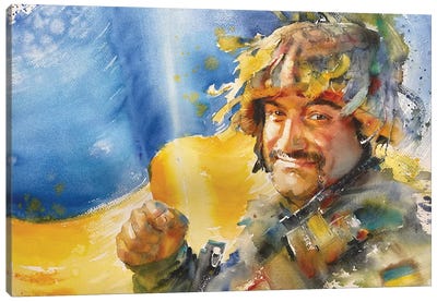 Defender's Day Of Ukraine Canvas Art Print - Soldier Art
