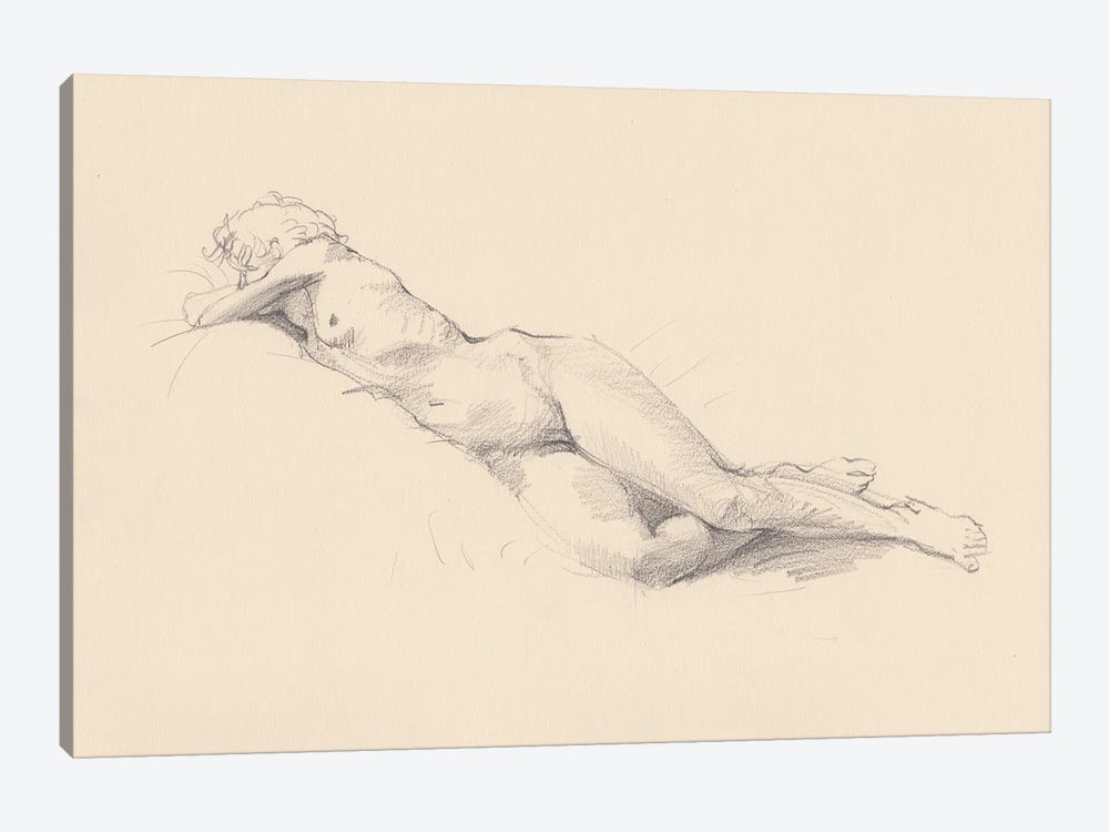 Nude Girl Naked Woman by Samira Yanushkova 1-piece Canvas Art