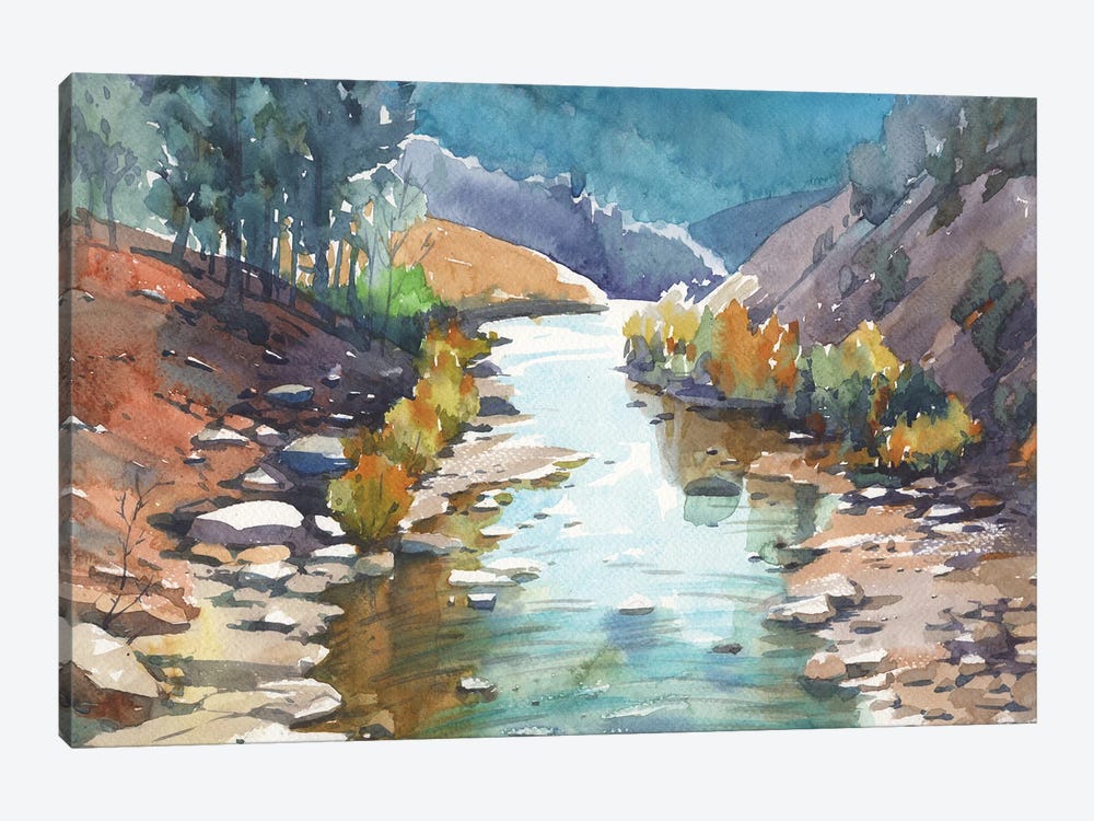 Mountain River by Samira Yanushkova 1-piece Canvas Art