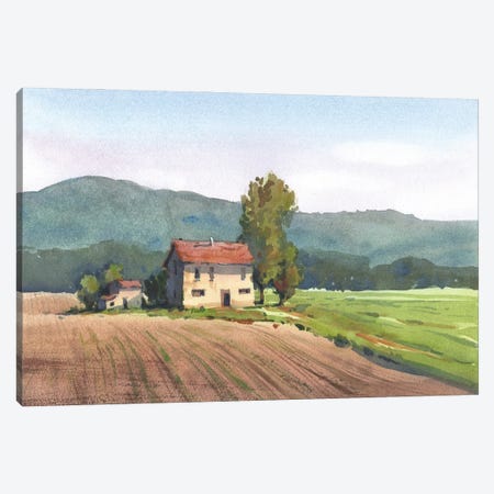 Landscape Painting Watercolor Italy Canvas Print #SYH470} by Samira Yanushkova Art Print