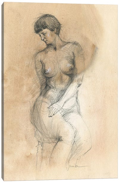 Nude XI Canvas Art Print - Samira Yanushkova