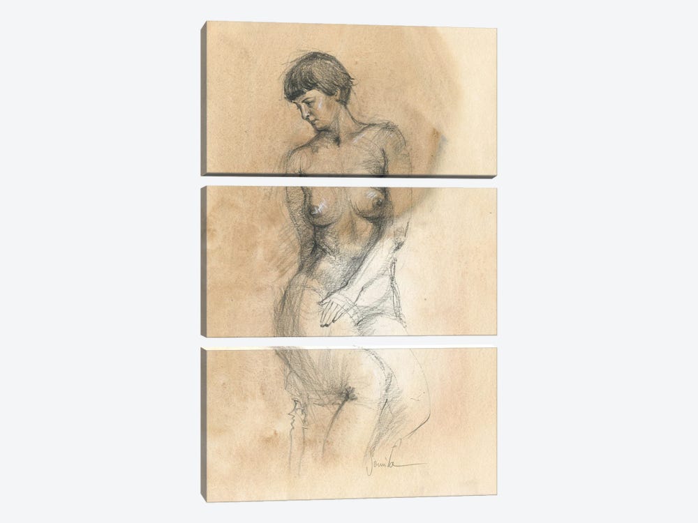 Nude XI by Samira Yanushkova 3-piece Canvas Art