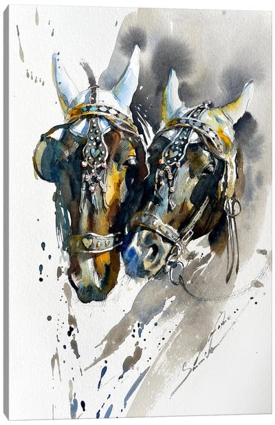 Horses Canvas Art Print - Samira Yanushkova