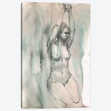 Raised Arms Nude Sketch Canvas Print #SYH493} by Samira Yanushkova Canvas Print