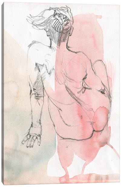 Soft Lines Of A Nude Form Canvas Art Print - Samira Yanushkova
