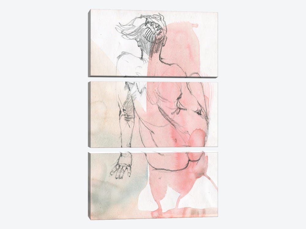 Soft Lines Of A Nude Form by Samira Yanushkova 3-piece Canvas Artwork