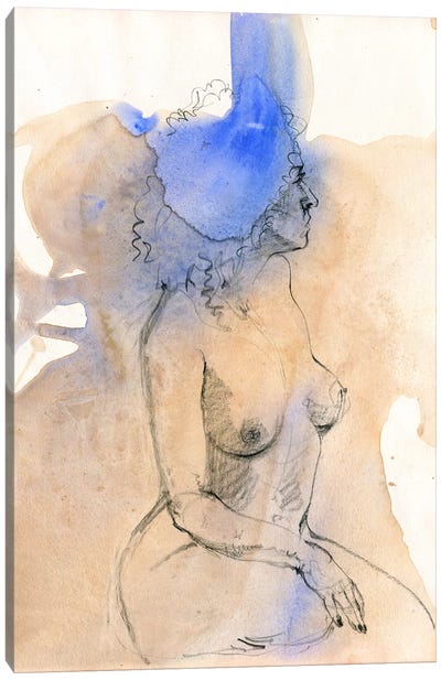 A Soft Portrait Of The Female Body Canvas Art Print - Subdued Nudes