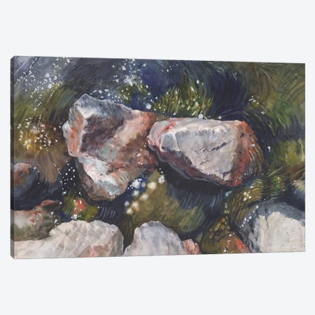 Nature Stones In Water Canvas Print #SYH4} by Samira Yanushkova Canvas Art