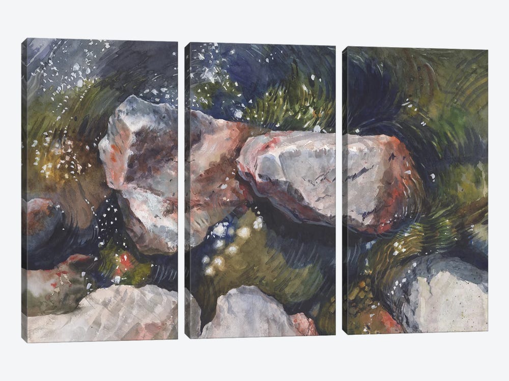 Nature Stones In Water by Samira Yanushkova 3-piece Canvas Artwork