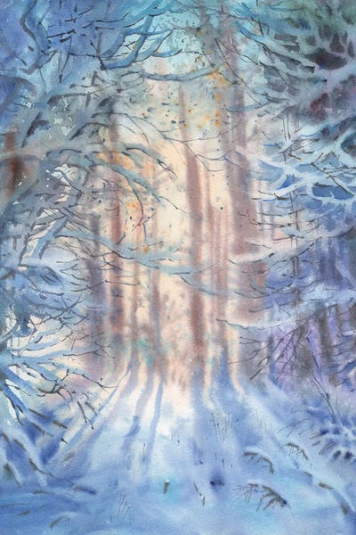 Samira Yanushkova: Winter Landscape Painting by Samira Yanushkova