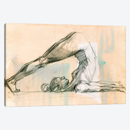 Harmony Unveiled - The Yoga Nude Canvas Print #SYH544} by Samira Yanushkova Canvas Wall Art