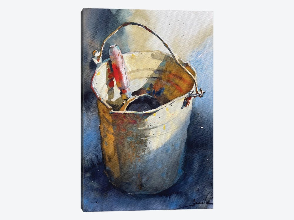 Construction Old Bucket by Samira Yanushkova 1-piece Canvas Art