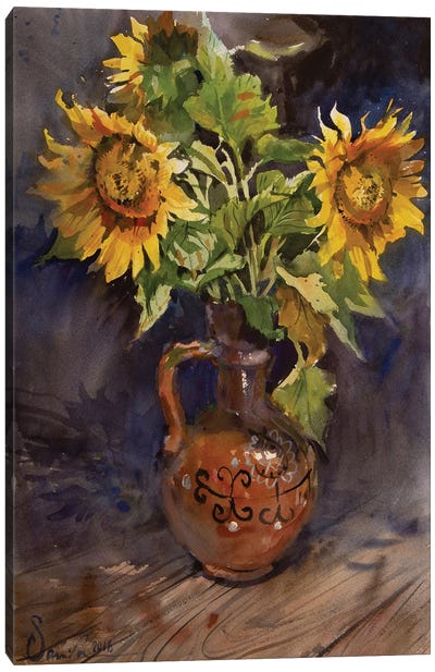Sunny Day Sunflowers Art Canvas Art Print - Artists From Ukraine