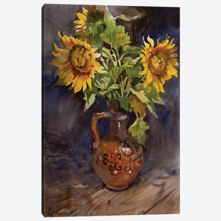 Sunny Day Sunflowers Art Canvas Print #SYH57} by Samira Yanushkova Canvas Artwork