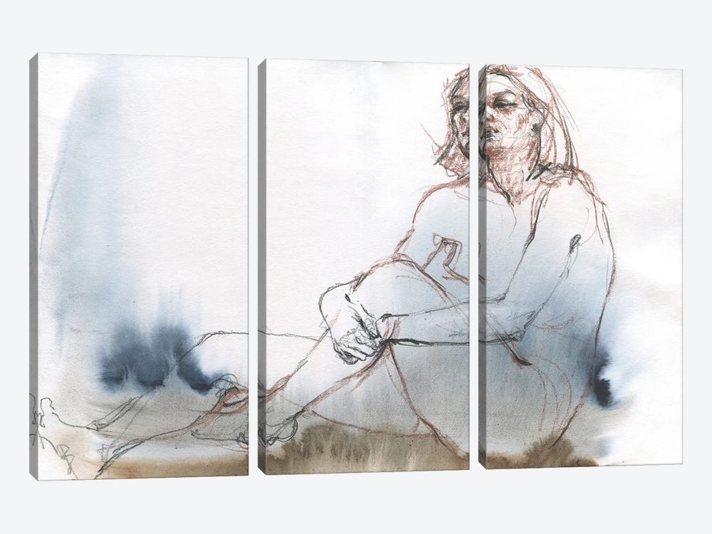 Graceful Nude by Samira Yanushkova 3-piece Canvas Print