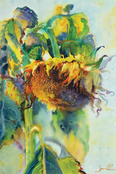 Intricate Watercolors: Sunflower Art Sunny Day Sunflowers Art by Samira Yanushkova
