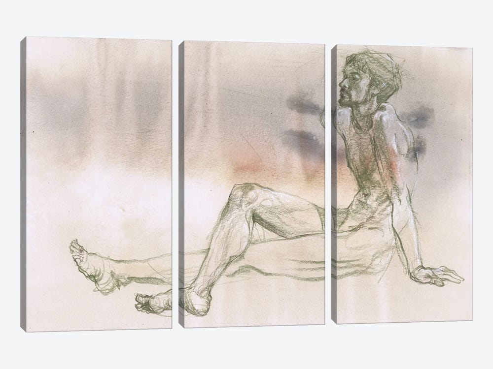 Masculine Serenity Pencil Expressions by Samira Yanushkova 3-piece Canvas Art