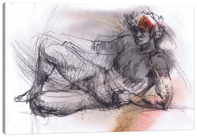 Ethereal Male Sketches Canvas Art Print - Samira Yanushkova