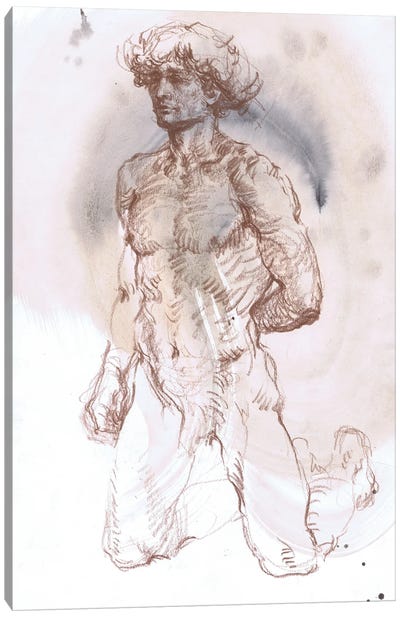 Expressive Male Anatomy Canvas Art Print - Samira Yanushkova