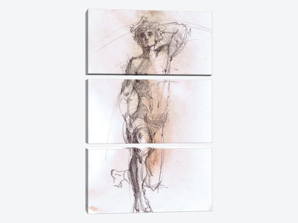 Captivating Male Glimpses by Samira Yanushkova 3-piece Canvas Art Print