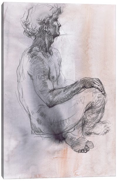 Apollo's Grace - Male Sketches Canvas Art Print - Samira Yanushkova