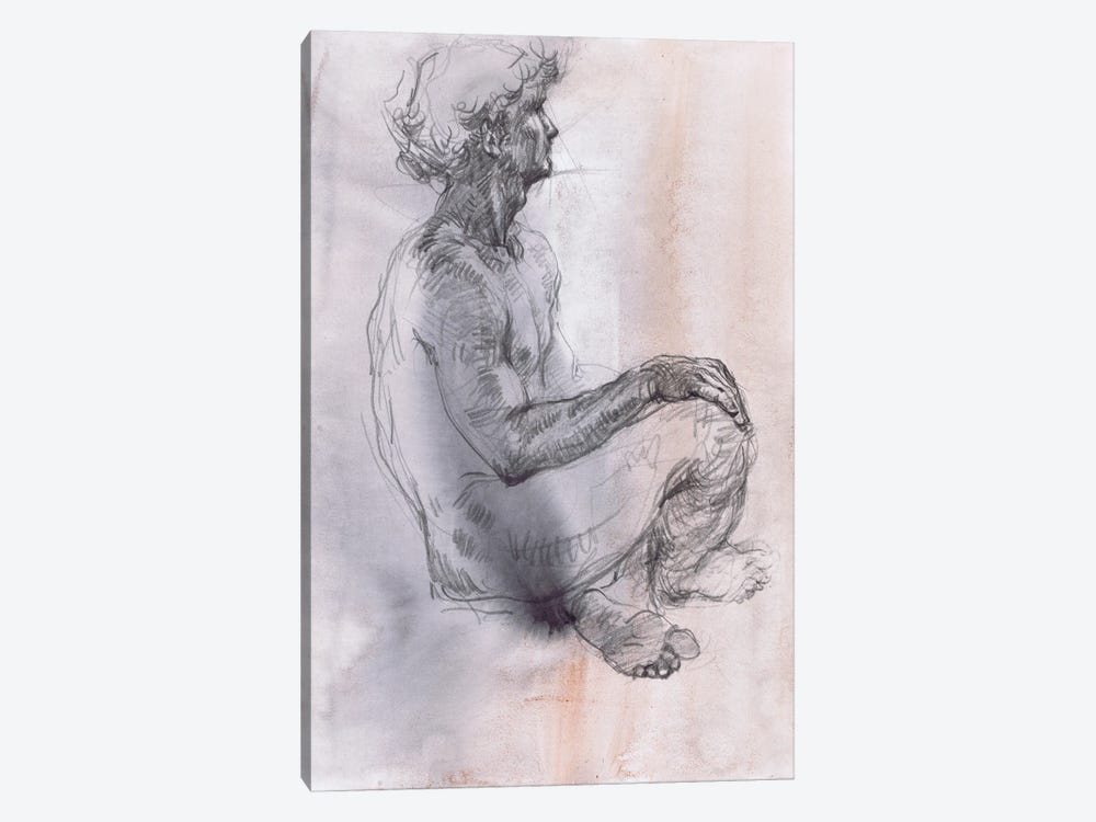 Apollo's Grace - Male Sketches by Samira Yanushkova 1-piece Canvas Artwork