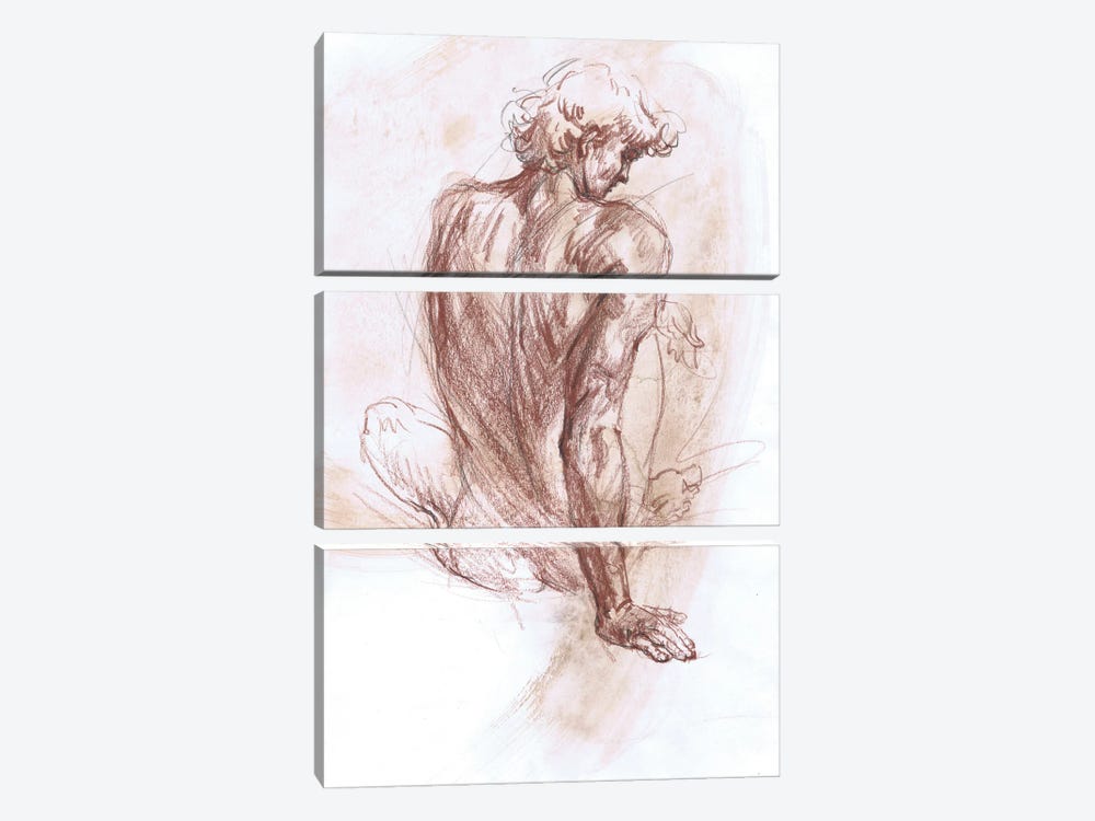 Serenade Of Apollo - Male Sketches by Samira Yanushkova 3-piece Canvas Artwork