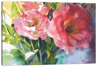 Beautiful Watercolor Flowers Canvas Art Print - Samira Yanushkova