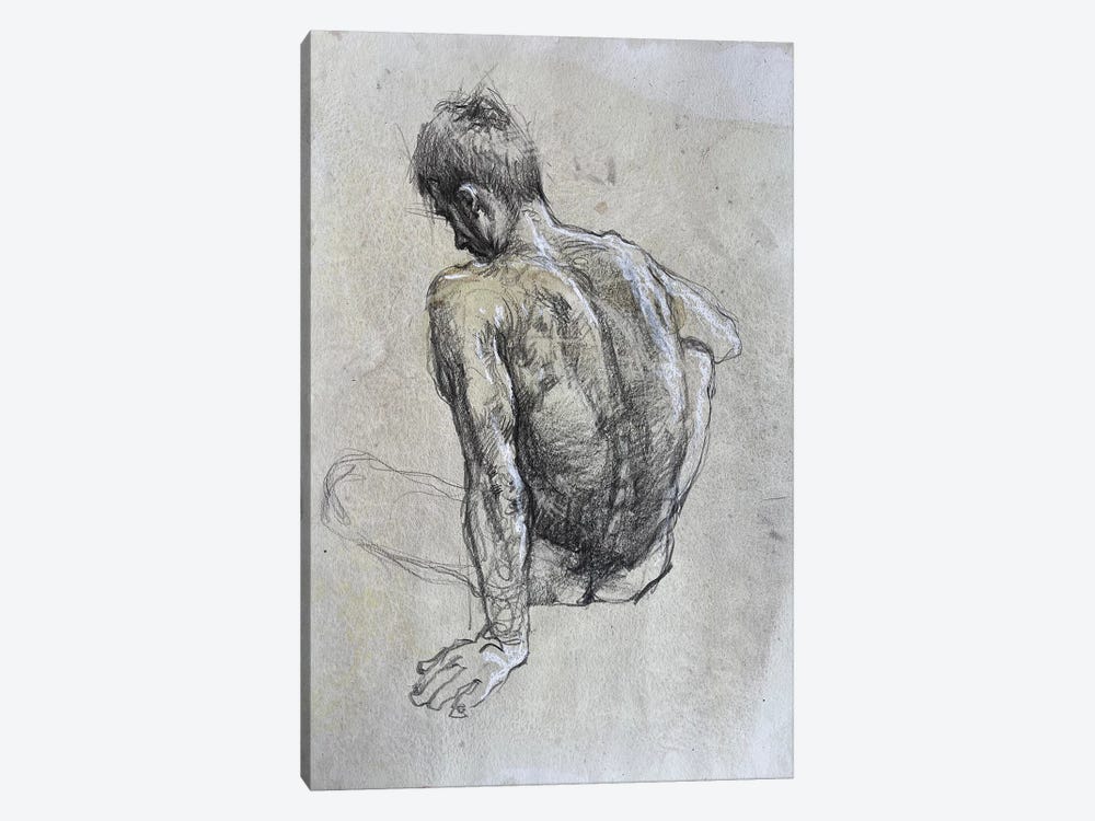 Sketch Portrays A Male Figure by Samira Yanushkova 1-piece Canvas Art