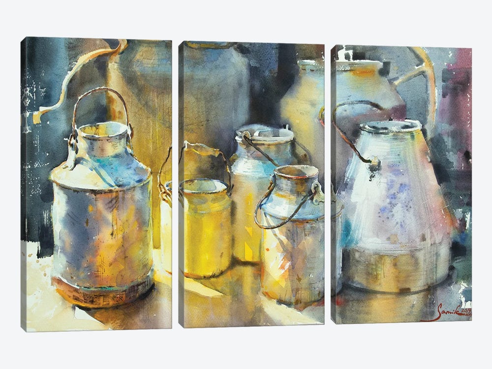 Cans by Samira Yanushkova 3-piece Canvas Print