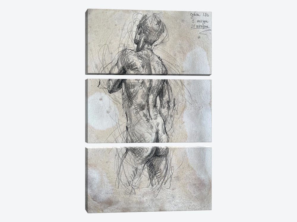 Captivating Male Figure Compositions by Samira Yanushkova 3-piece Canvas Art Print