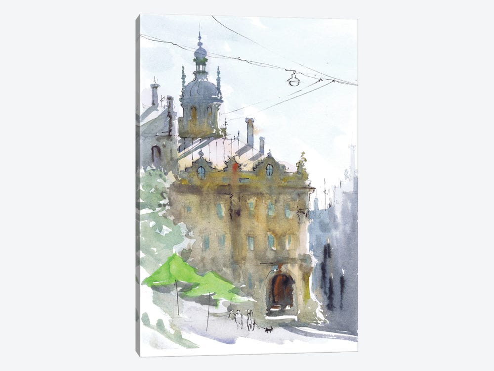 Vintage Charm Town Translated by Samira Yanushkova 1-piece Canvas Art
