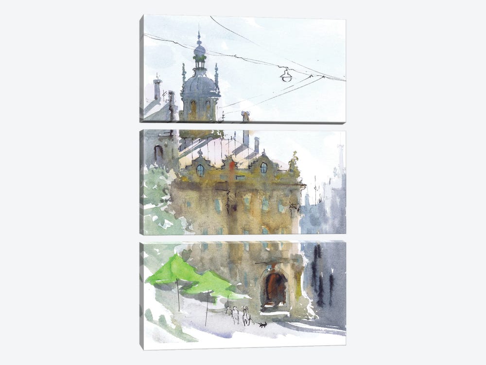 Vintage Charm Town Translated by Samira Yanushkova 3-piece Canvas Artwork