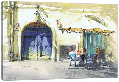Old Town Café Translated Canvas Art Print - Samira Yanushkova