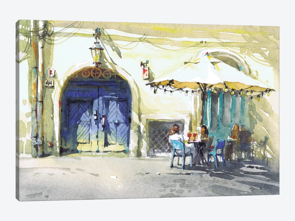 Old Town Café Translated by Samira Yanushkova 1-piece Canvas Wall Art