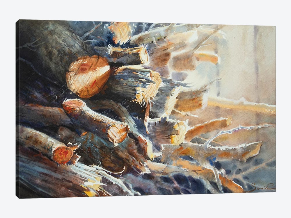 Firewood In The Sun by Samira Yanushkova 1-piece Art Print