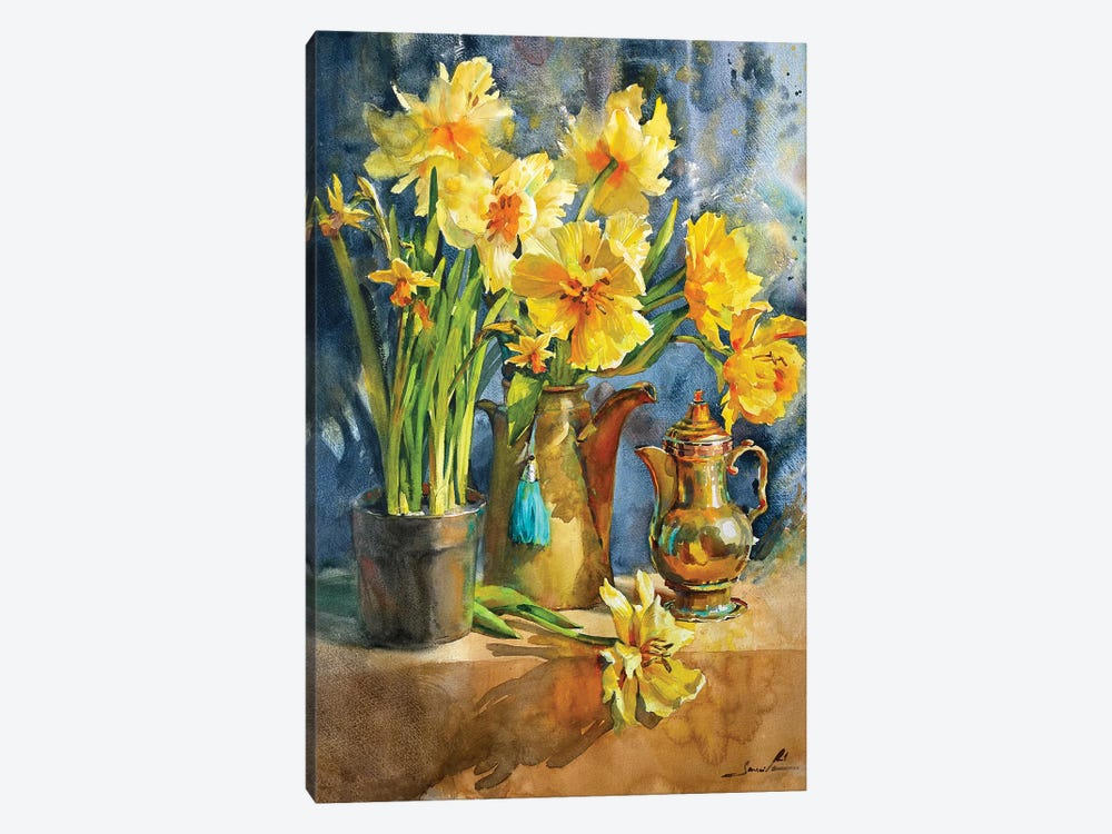 Sunny Flower Still Life by Samira Yanushkova 1-piece Canvas Art